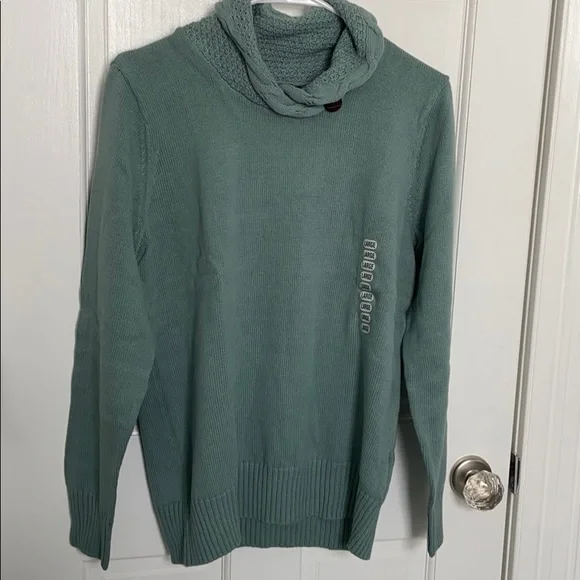 Vintage Jeanne Pierre Seafoam Cowl Neck Sweater - Picture 10 of 13